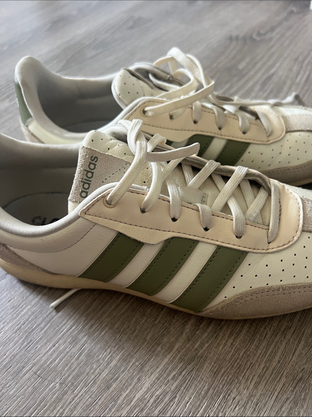 Adidas Cream & Olive Retro-Style Cloudfoam Sneakers